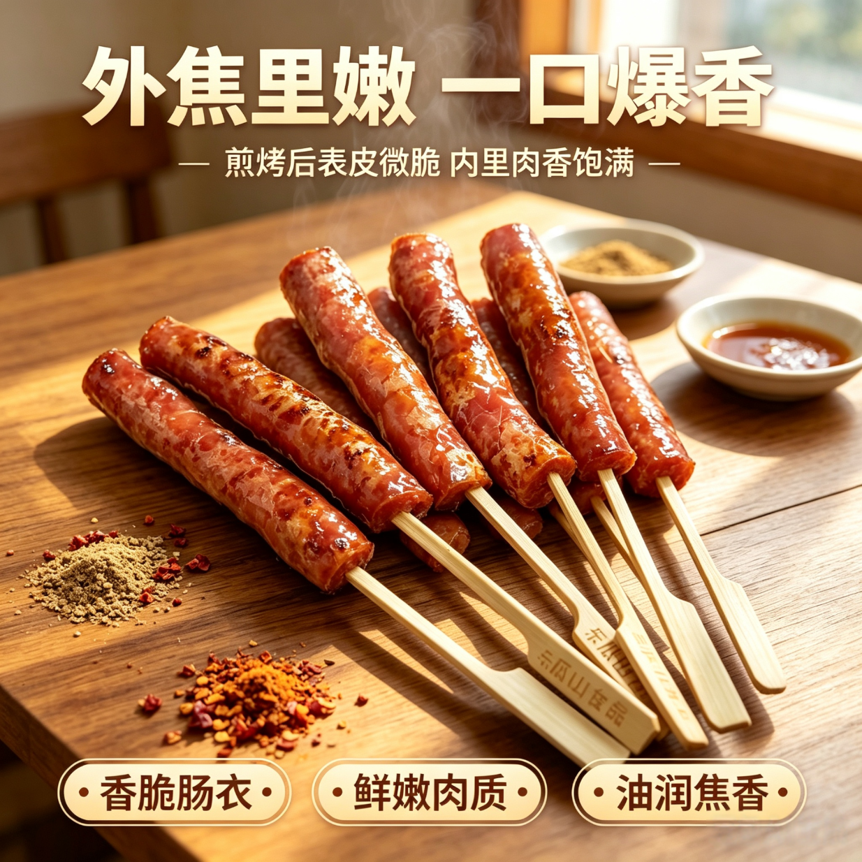 正宗东瓜山肉肠小腊肠老长沙风味湖南特产摆摊油炸烧烤半成品小吃 东瓜山60支