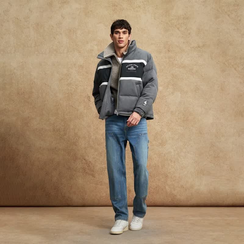杰克·琼斯(JACK&JONES)冬季男装潮流休闲宽松羽绒服合集 225412021E40 浅灰色 XL (185)