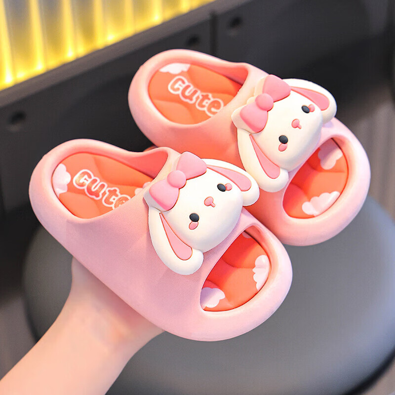 【直发】儿童拖鞋女童2025新款夏季卡通可爱防滑居家室内小女孩宝 天蓝色 38 /39码(适合37/j