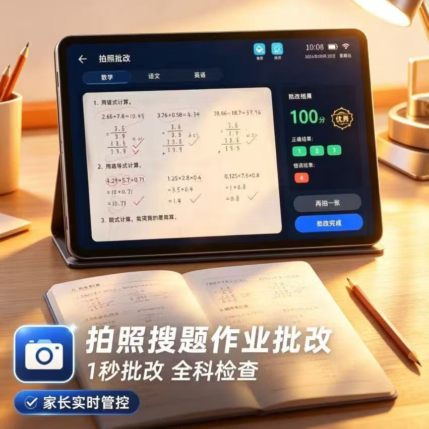 小米芯2026新款智能AI学习机二合一专用护眼平板电脑6-16岁小学生幼小初高中全科教材同步英语点读家教机 新课标【精准测练+名师讲堂+全科教材】银色 豪华版【点读笔+键盘+保护套+豪华礼包】