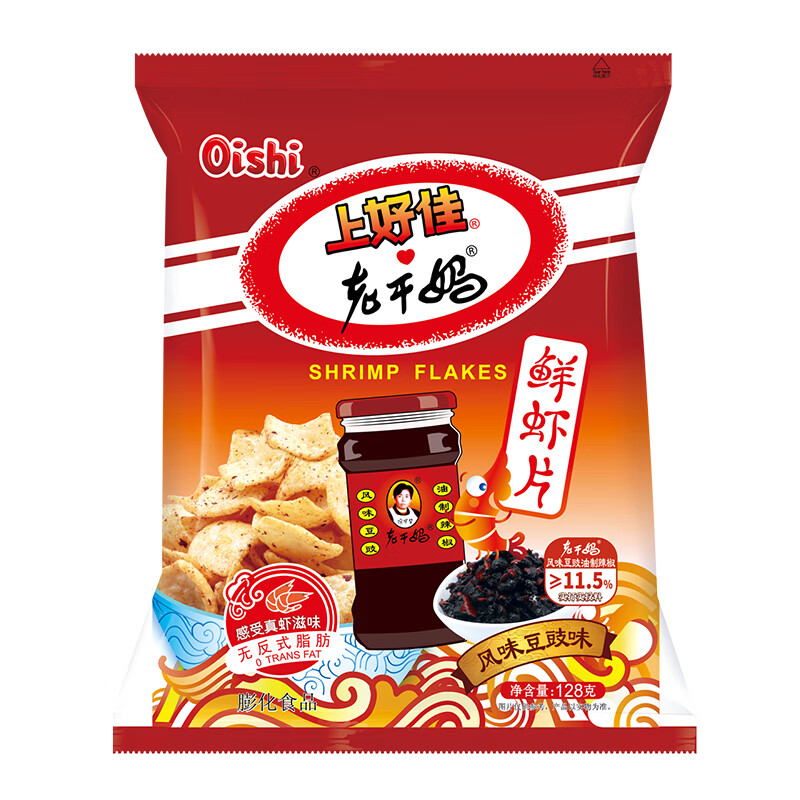 上好佳鲜虾片&老干妈风味豆鼓味128g