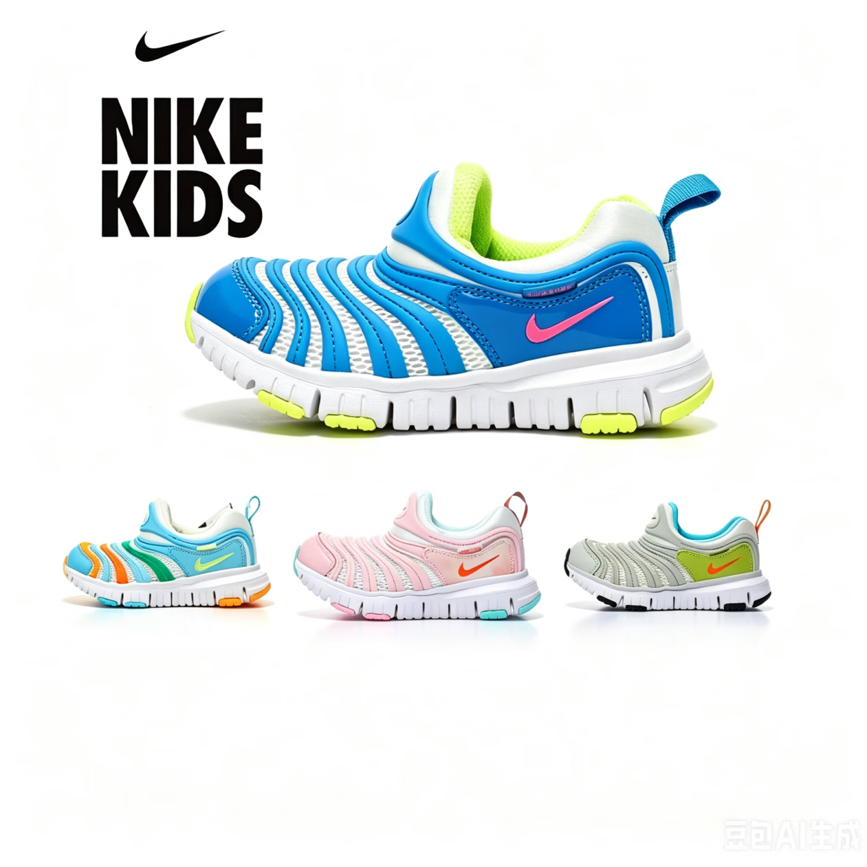 耐克(NIKE)毛毛虫幼童透气网面运动鞋夏季男女童轻便软底一脚蹬学步鞋 FN3690-180 单层 27 适合脚长15.5cm 京东折扣/优惠券