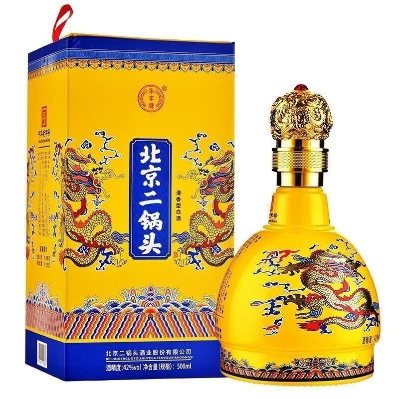 永丰牌北京二锅头京龙经典黄坛清香型白酒 42度 500ml*6瓶 礼盒装 42度 500mL 6瓶 整箱装
