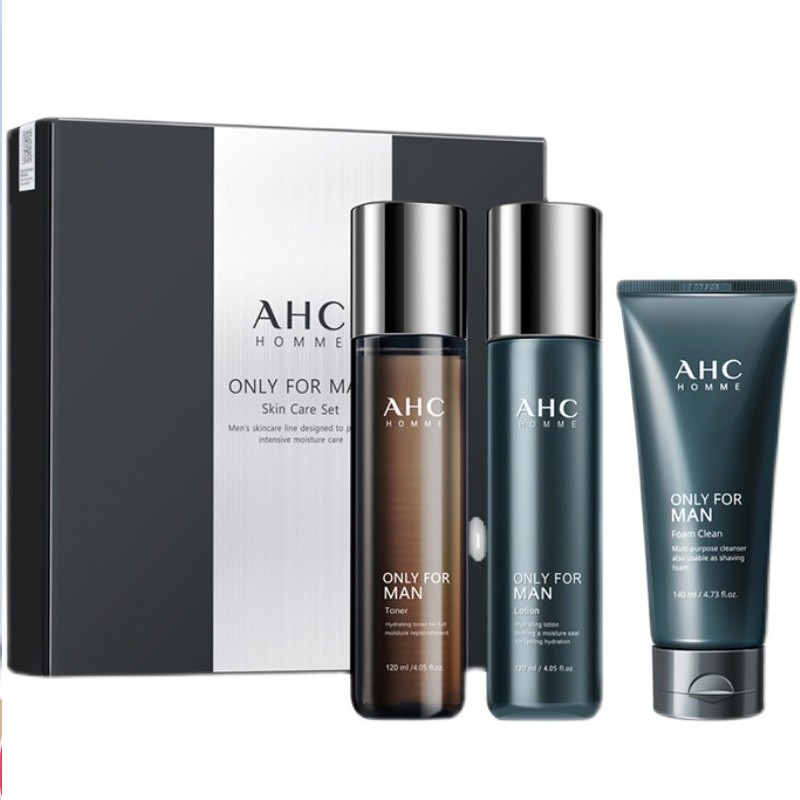 ahc男士水乳三件套盒洗面奶爽肤水乳液控油保湿补水情人节礼物礼盒