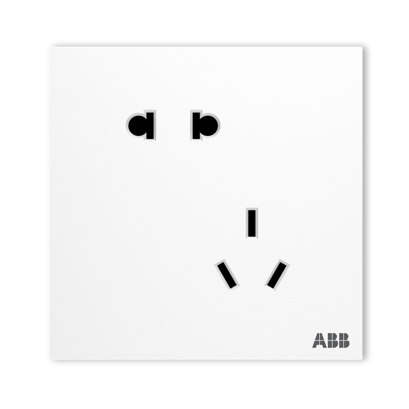 ABB 盈致系列 白色 错位斜五孔插座十只装