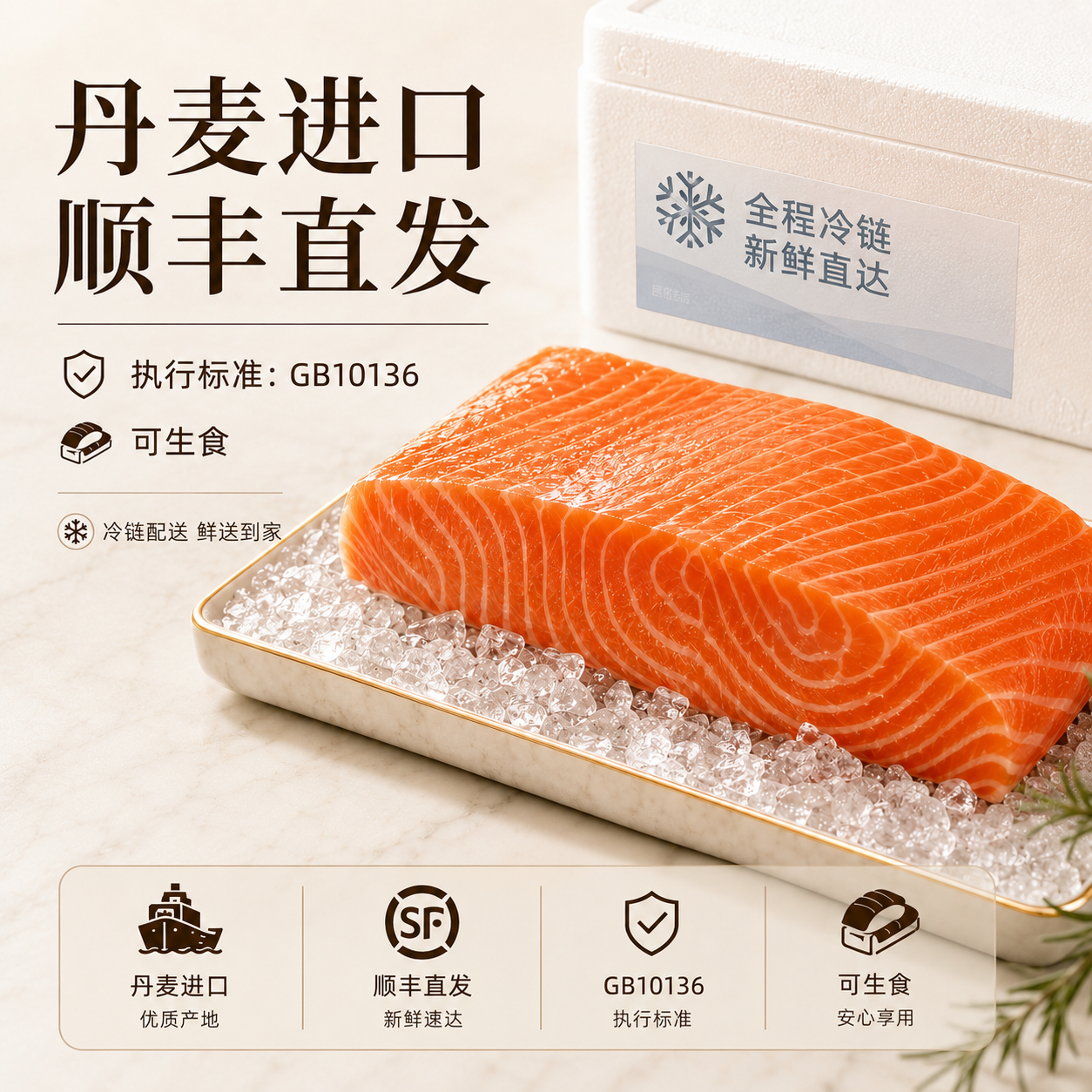 拾鲜欢法罗皇冠三文鱼中段 冰鲜可生食刺身 精选整块500g 进口顺丰直发 【整块中段】三文鱼不切 500g 家庭/聚餐/刺身拼盘