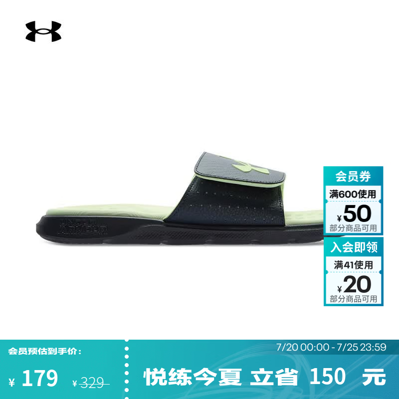安德玛（Under Armour）UA夏季Ignite Pro男子运动休闲拖鞋3026023 暗空灰107 44