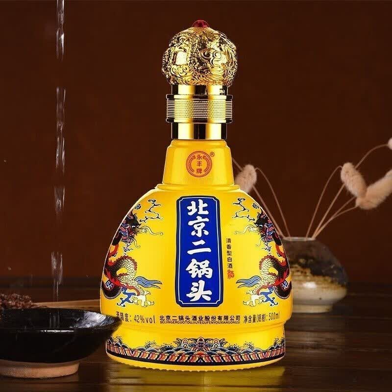 永丰牌北京二锅头京龙经典黄坛清香型白酒 42度 500ml*6瓶 礼盒装 42度 500mL 6瓶 整箱装