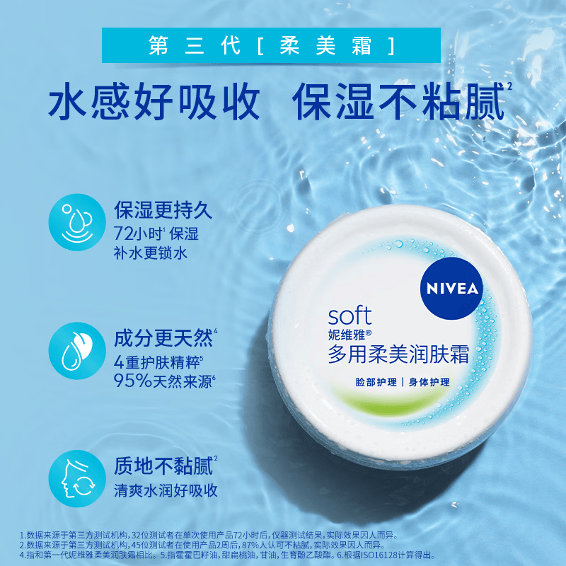 妮维雅多用柔美润肤霜全身润肤乳大容量舒缓干燥秋冬季多效护肤乳 多用柔美润肤霜200ml*2