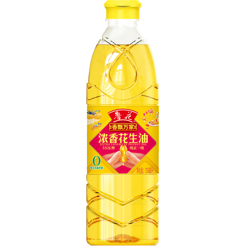 鲁花香飘万家系列 5S压榨花生油750ml 浓香纯正