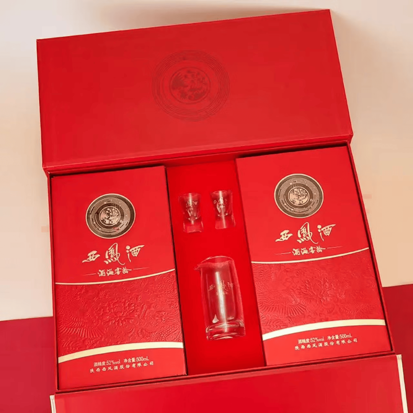 西凤年份酒水 酒厂直营 正品保障凤香型高档白酒 送礼酒席自饮 52%vol 500mL 2瓶 52度 500mL 2瓶 龙凤吉祥礼盒