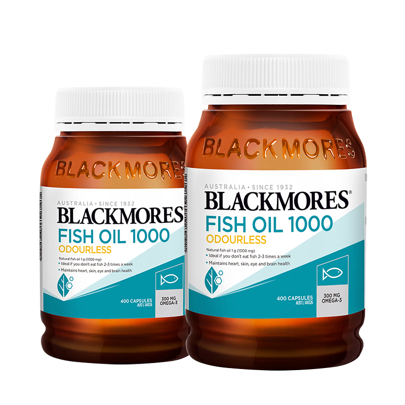 澳佳寶（Blackmores）深海魚(yú)油 Omega3含DHA EPA易吸收rTG型400粒/瓶*2 中老年 進(jìn)口