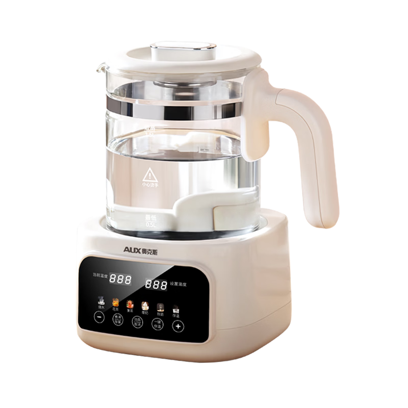 奥克斯养生壶烧水壶热水壶恒温壶养生烧水壶煮茶壶煮茶器泡茶壶一体机全自动玻璃保温小家用 全玻璃0胶水+48H恒温+ 配滤网 1.5L