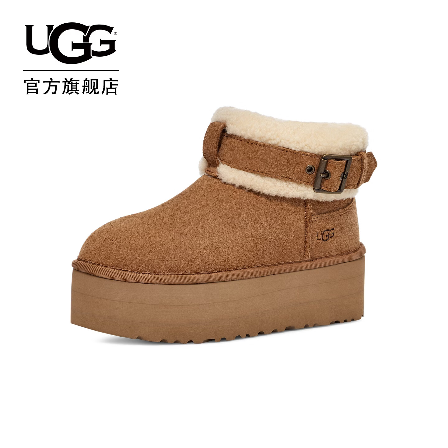 UGG冬季女士舒适保暖厚底休闲短筒雪地靴懒人毛毛鞋 1144041 CHE | 栗色 38 鞋款偏小,建议拍大一码