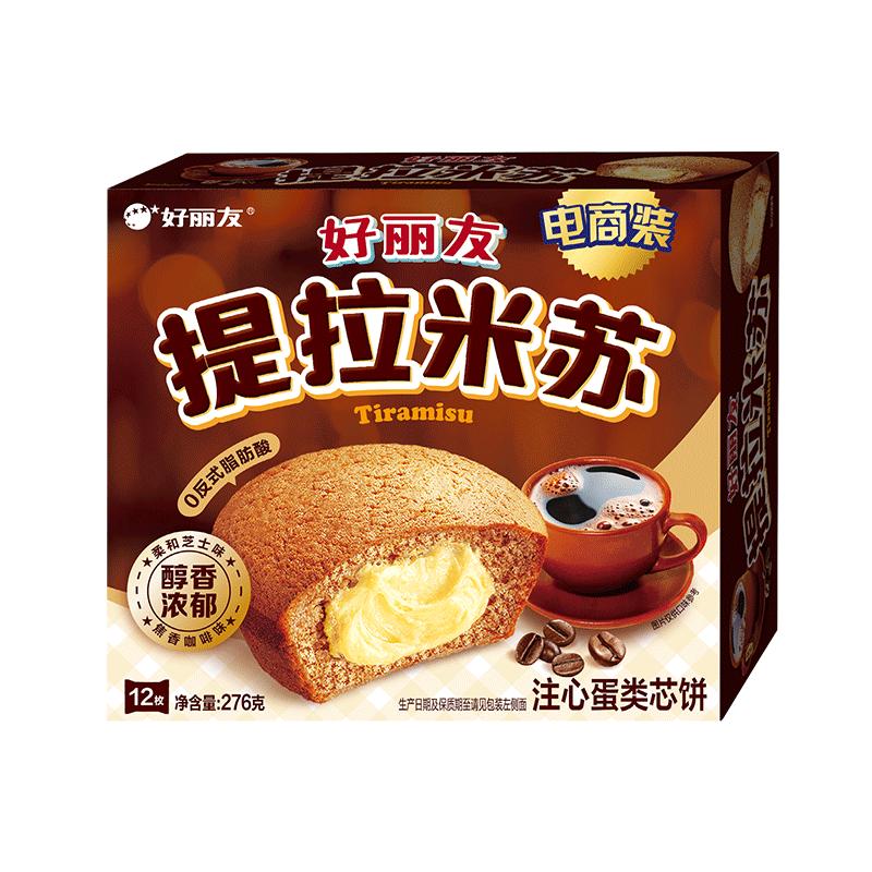 好丽友（ORION）提拉米苏12枚276g 休闲零食营养早餐夹心面包下午茶糕点点心零食