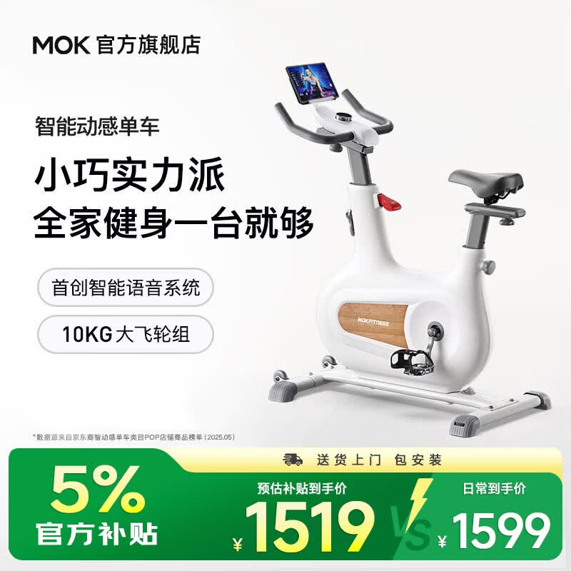 MOKFITNESSMOK(摩刻)-Civi动感单车家用健身房智能磁控专业减肥运动器材静音 Civi Arc（冰川白）
