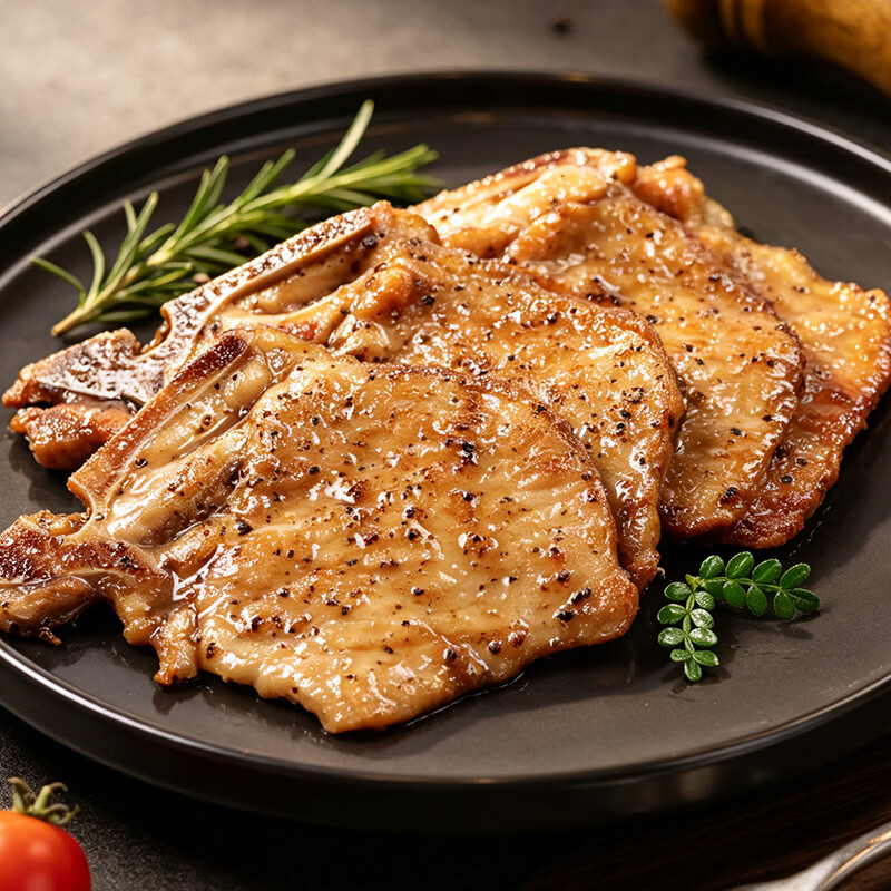 胖嘟嘟黑椒T骨猪扒1000g带丁骨厚切猪扒饭包食材空气炸锅冷冻半成品猪排 黑椒T骨猪扒【200g*1包】