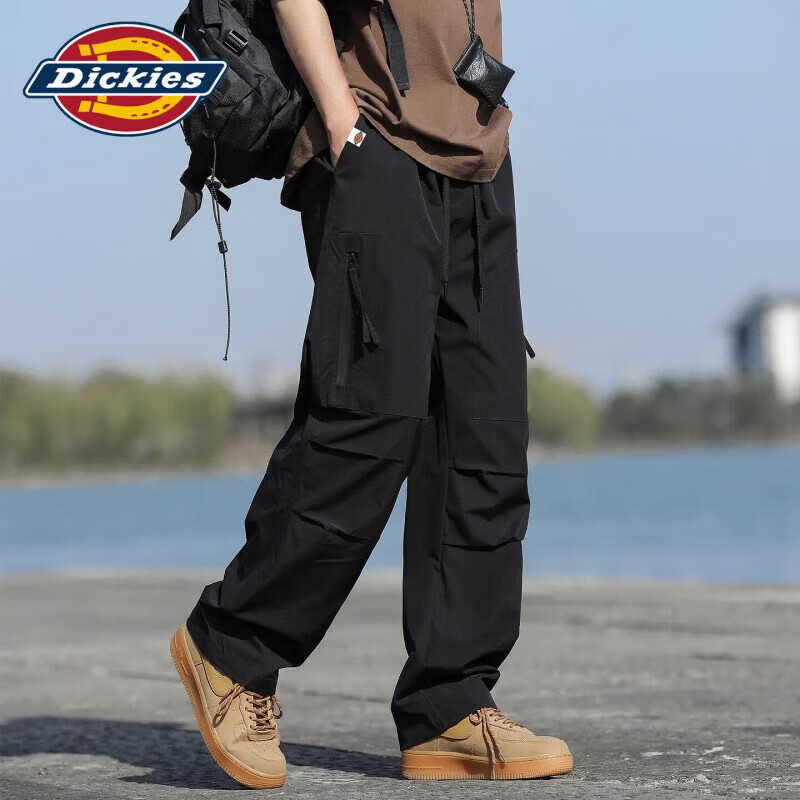 Dickies帝酷适休闲裤男士秋季薄款宽松直筒潮牌工装裤子冲锋裤男 军绿 XL 推荐125-145斤