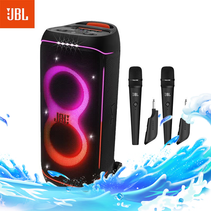 JBL 【官方旗舰店】Partybox系列蓝牙音箱 家庭KTV音响户外便携广场舞拉杆音响露营K歌带显示屏唱歌 Partybox720+JBL话筒2只