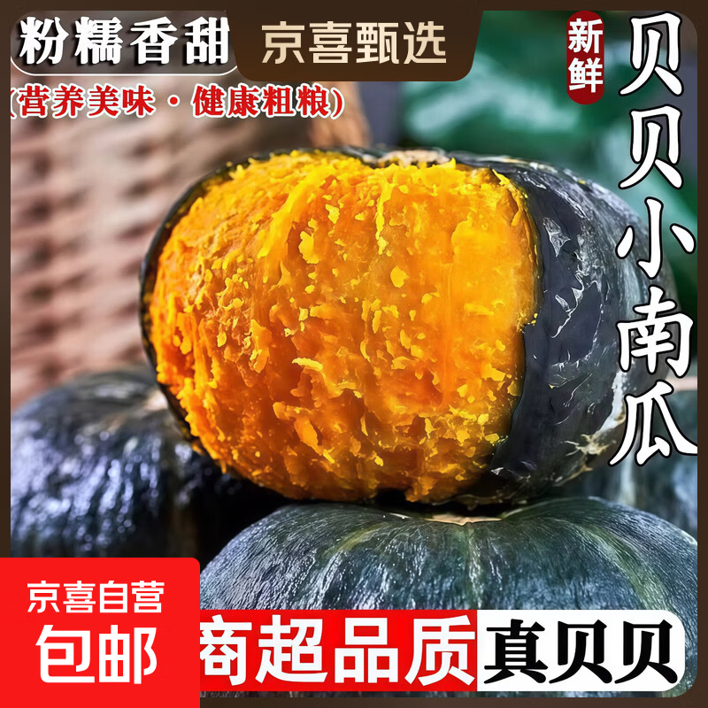 真贝贝南瓜正宗板栗味粉糯香甜小南瓜栗面孕妇宝宝辅食新鲜蔬菜 精选品鉴 1斤 单果150-250g