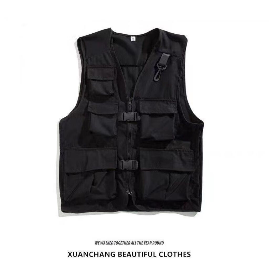 齐刻军事风春季战术机能风马甲男国潮四季机能风战术马甲男女暗黑高街