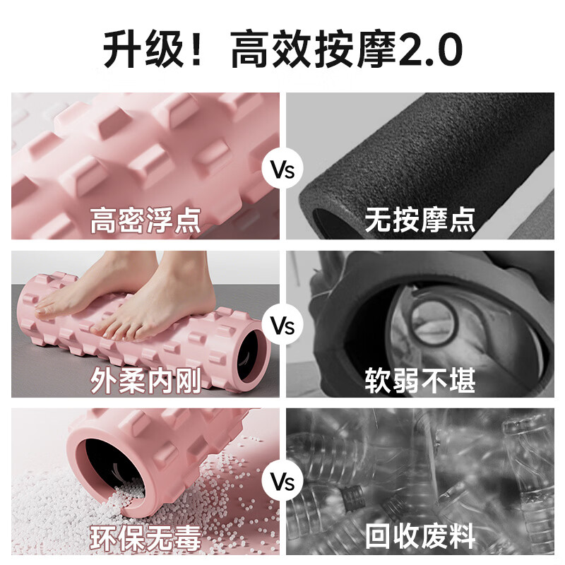 安踏(ANTA)狼牙棒实心健身器材泡沫轴肌肉放松按摩滚轴轮琅琊瑜伽柱 白桃粉 瑜伽盲盒 微瑕【颜色/款式/尺寸随机】