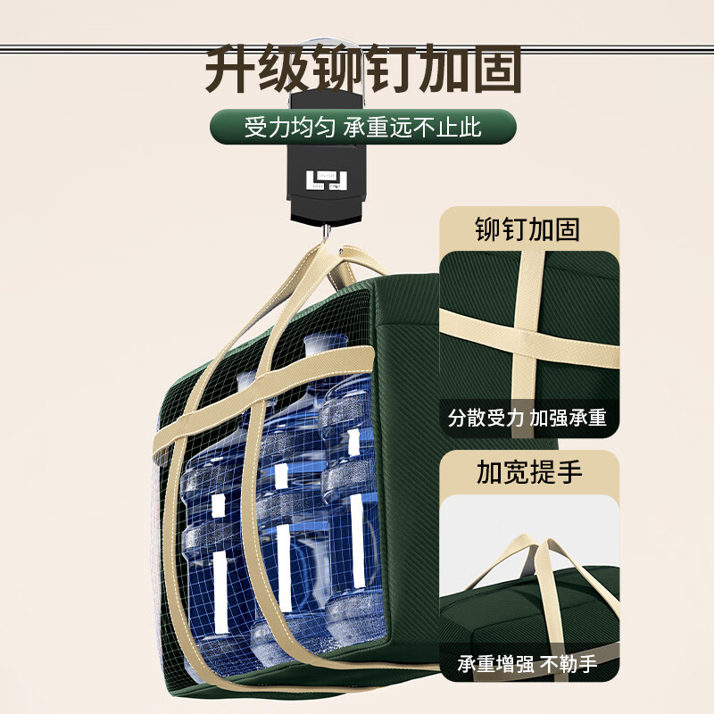 希维思(SIVASS)学生被子收纳袋搬家打包袋装衣服衣物棉被行李袋宿舍大容量编织袋 180L墨绿色【2个装】100*60*30cm