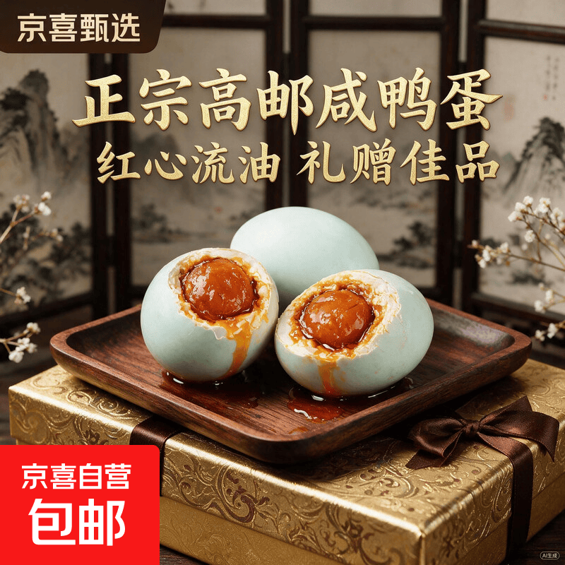 精品咸鸭蛋包装咸鸭蛋50g±5g红心流油特大鸭蛋非烤鸭蛋超低价 特级精选咸鸭蛋【轻盐慢腌】 50g4枚（拍2单发10枚）地址姓名电话需要一致