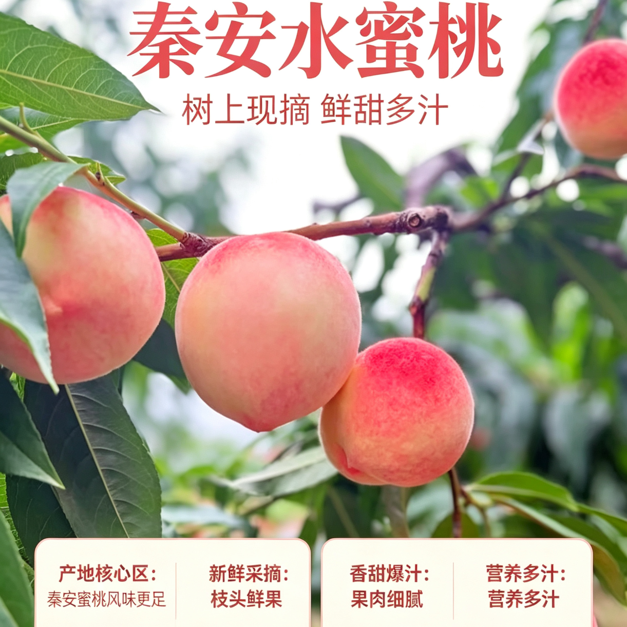 甘肃天水秦安水蜜桃正宗北京7号水蜜桃金奖礼盒整箱航空包邮 9枚特大果，单果6-7两，送礼佳品，高档礼盒