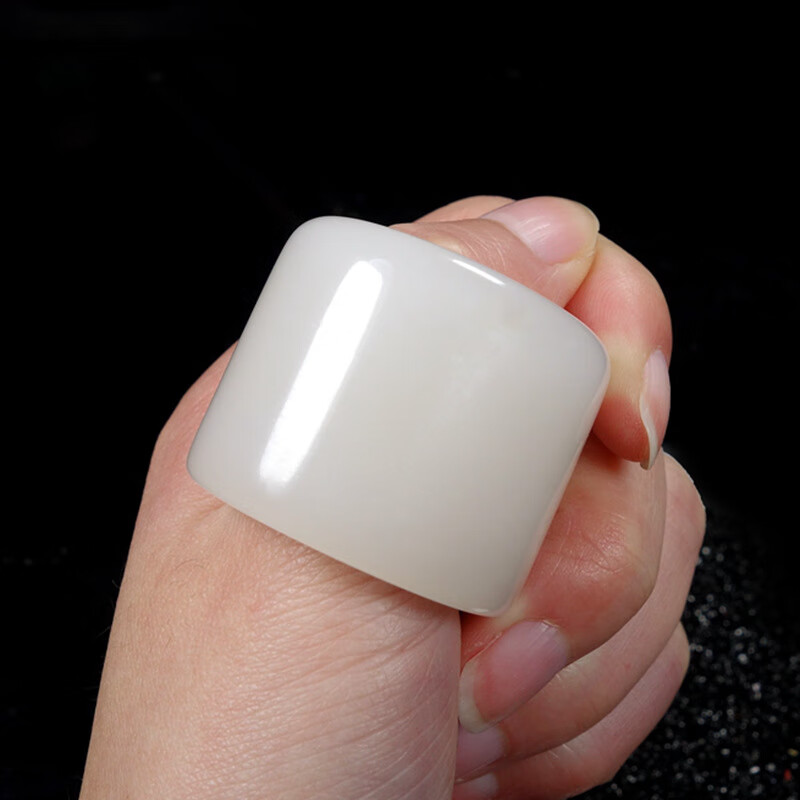 新疆和田玉扳指昆仑白玉大权在握扳指正品 图片色