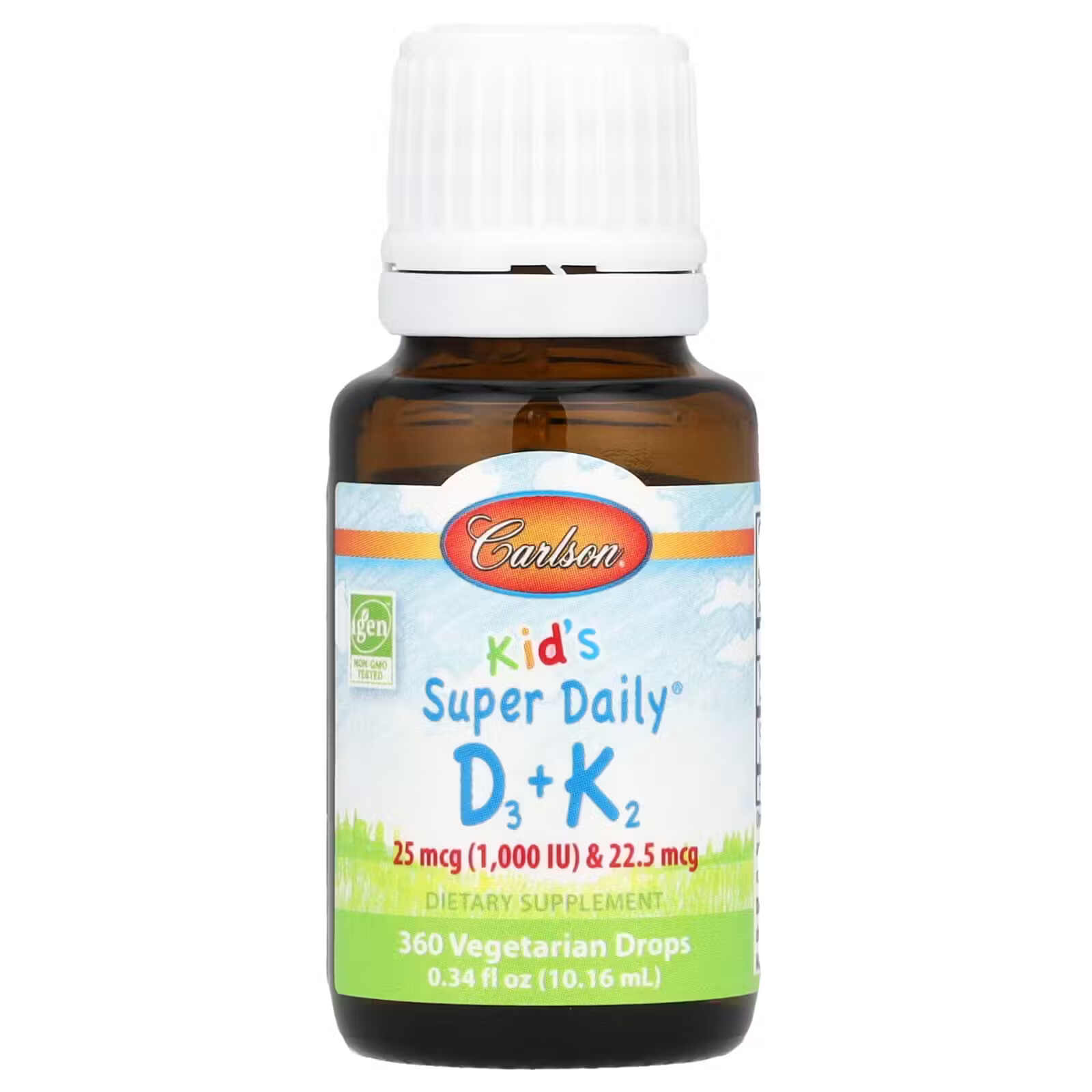 Carlson维生素D3+K2液体滴剂 10.16ml 儿童日常补充 16ml*1瓶