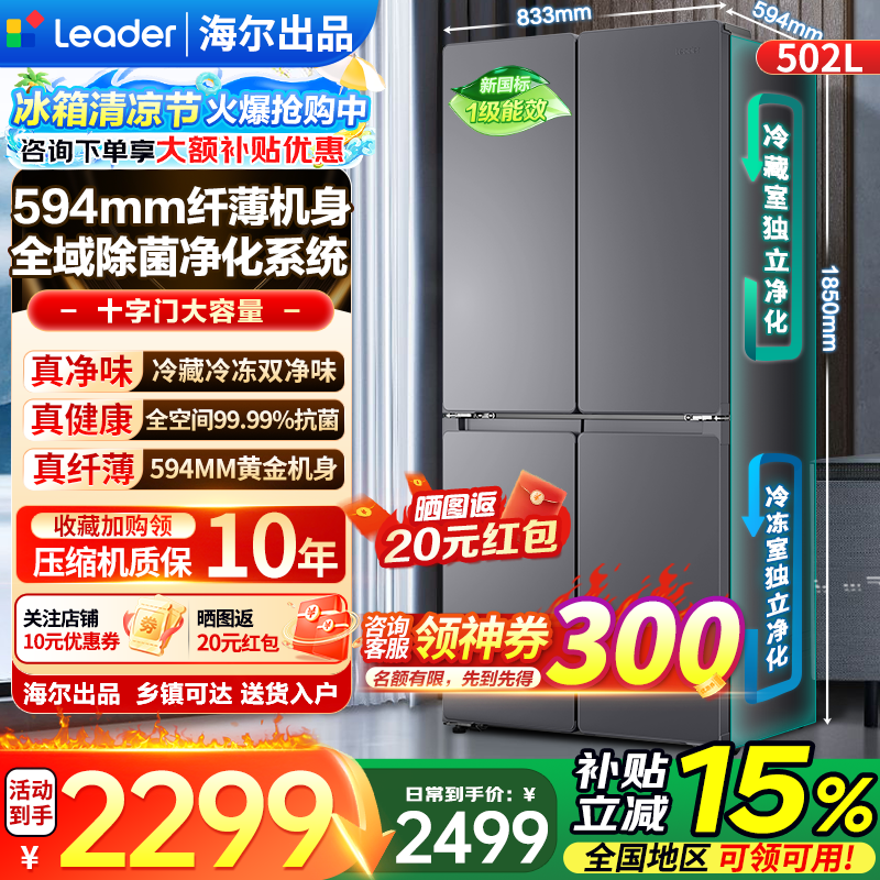 海尔旗舰店冰箱 2979元 - 美泡泡