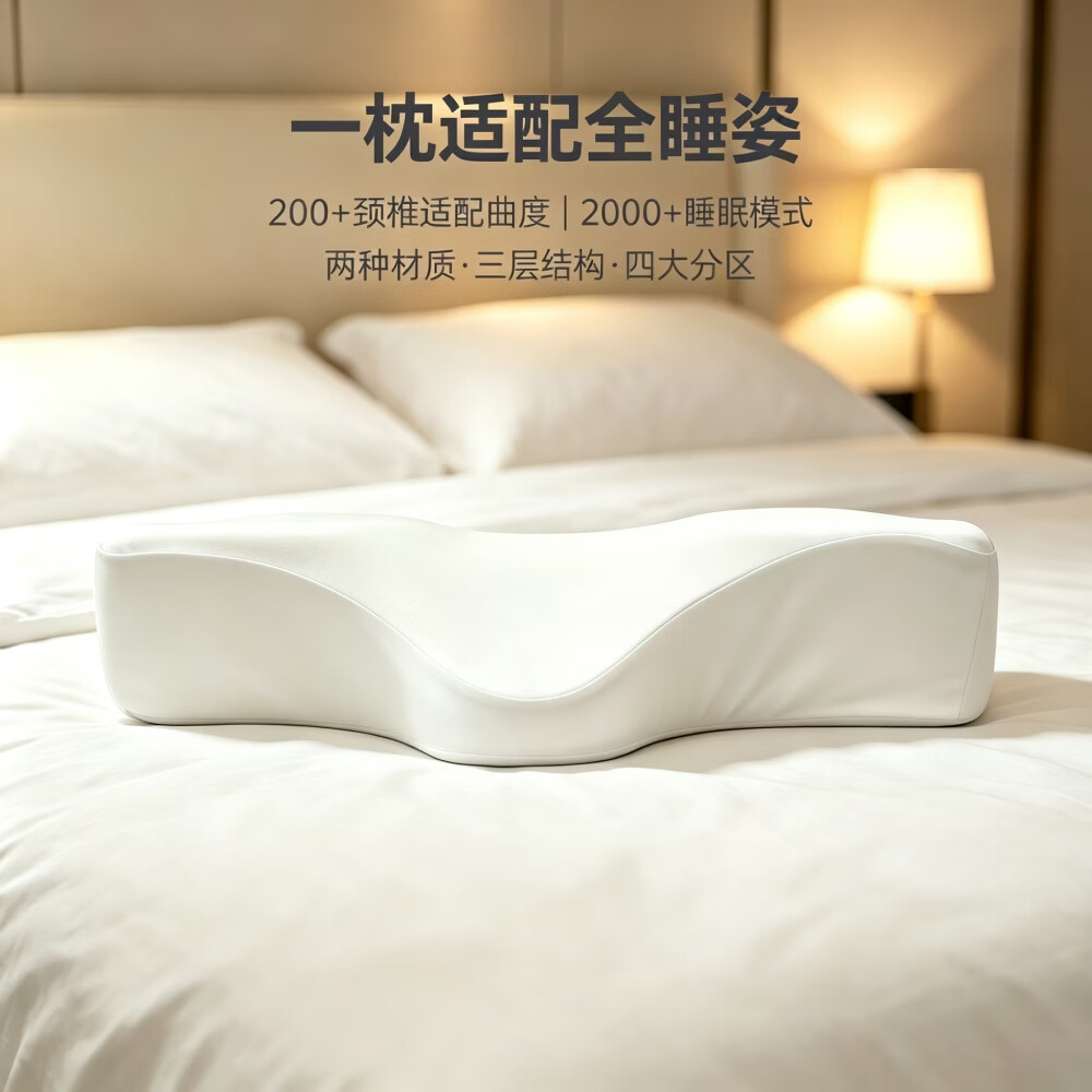 经语人体工学颈椎枕透气助眠多功能适配全睡姿记忆棉护颈枕睡眠枕侧睡 千人千眠枕全适配组合套装 单只