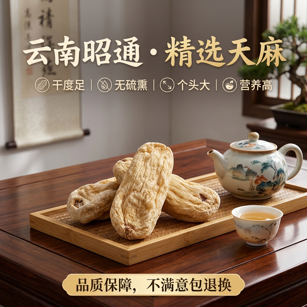 云南昭通天麻干货 特级无硫30个装 共500g 正品特产 野生天麻装(30个左右) 500g*1袋