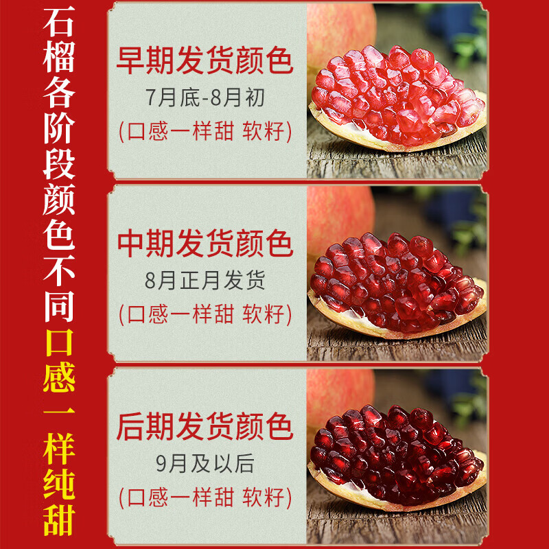 东鲜丰四川突尼斯软籽石榴 红石榴现摘现发 新鲜水果 净重4.5斤【单果250g+】