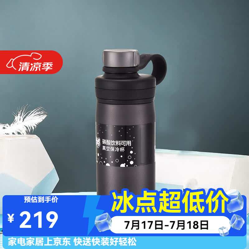 虎牌（TIGER）双层真空保冷保温杯MTA-T050大容量户外运动身随手水杯 钢铁灰 500ml KST