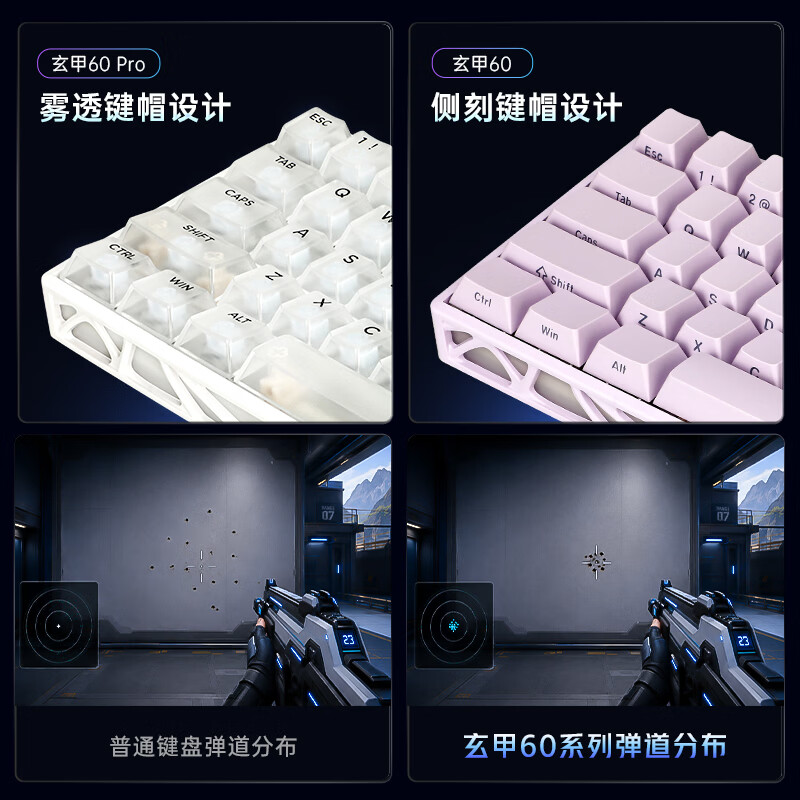 七彩虹（Colorful）穿云·流光/玄甲60镂空磁轴键盘 电竞游戏专用RT有线8K回报率低延迟网页驱动FPS无畏契约/三角洲 玄甲60Ultra 霜白-凯华极光轴