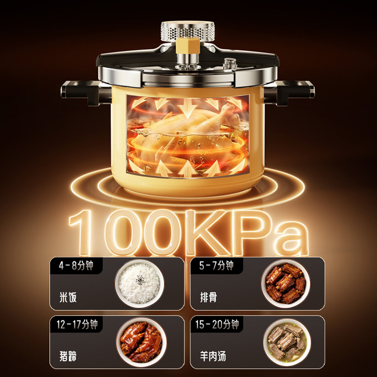 cookerbene 100%纯钛智能高压锅防爆家用小型电磁炉燃气通用2026新款压力锅 权威认证-婴儿孕妇安心用