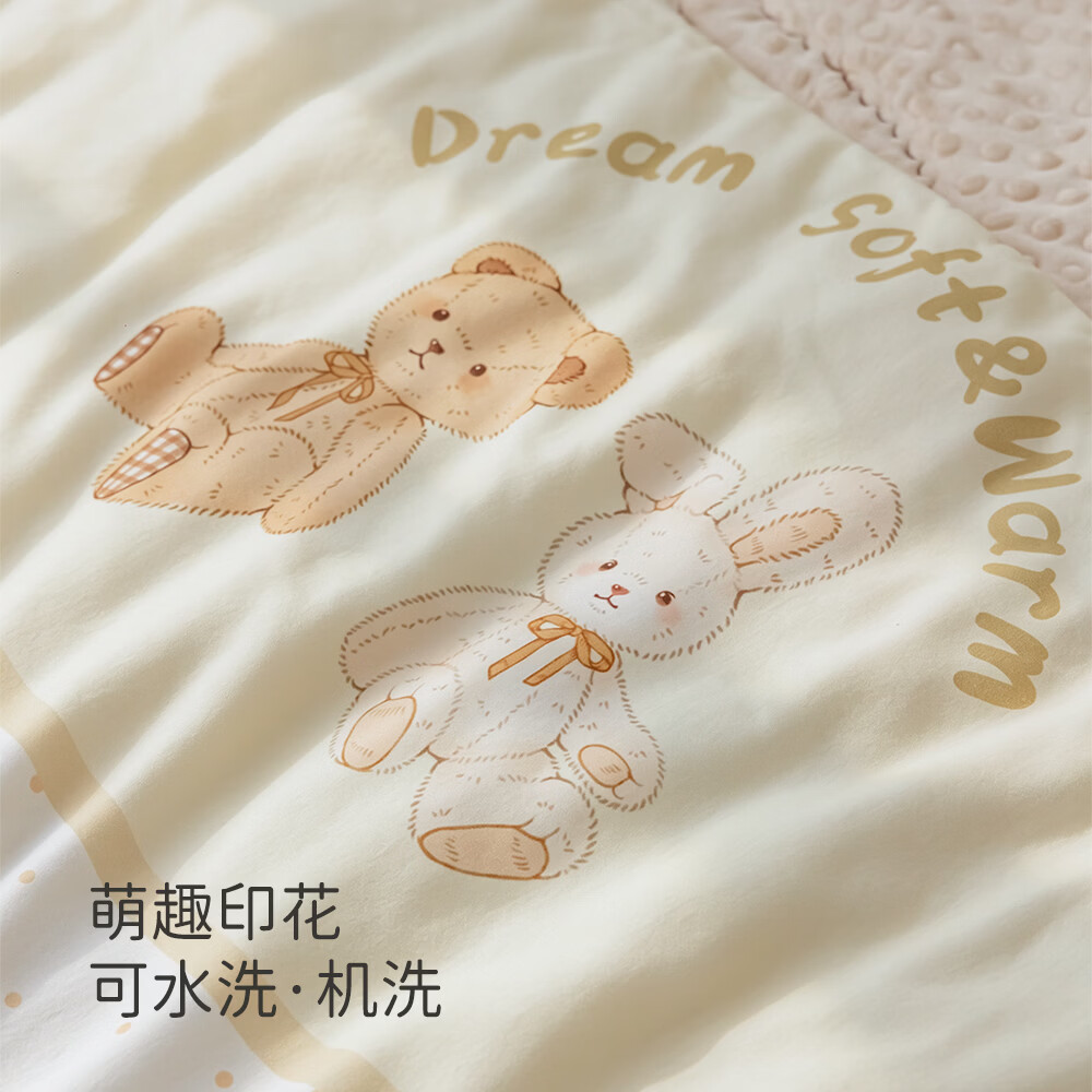 babyincoming蓓茵可婴儿被子新生儿桑蚕丝盖被宝宝幼儿园盖毯午睡被四季通用 紫色小羊【轻盈蓬松】 120*100cm