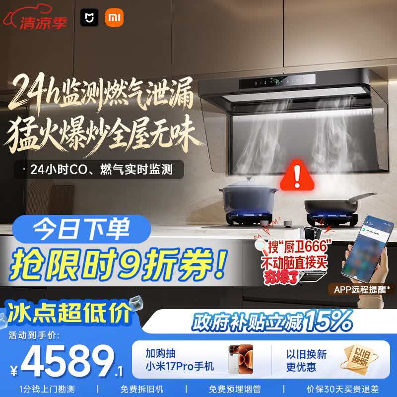 米家小米抽吸油烟机炉灶套装净烟机P2以旧换新上门安装家用大吸力 【高热效燃气灶套装】MJ06CY