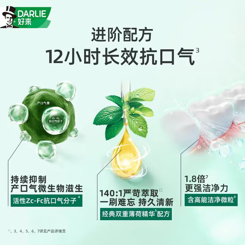 好来(DARLIE)双重薄荷 超白牙膏清新口气洁齿亮白牙渍含氟牙膏 【试用装】40g*2支*香味型随机