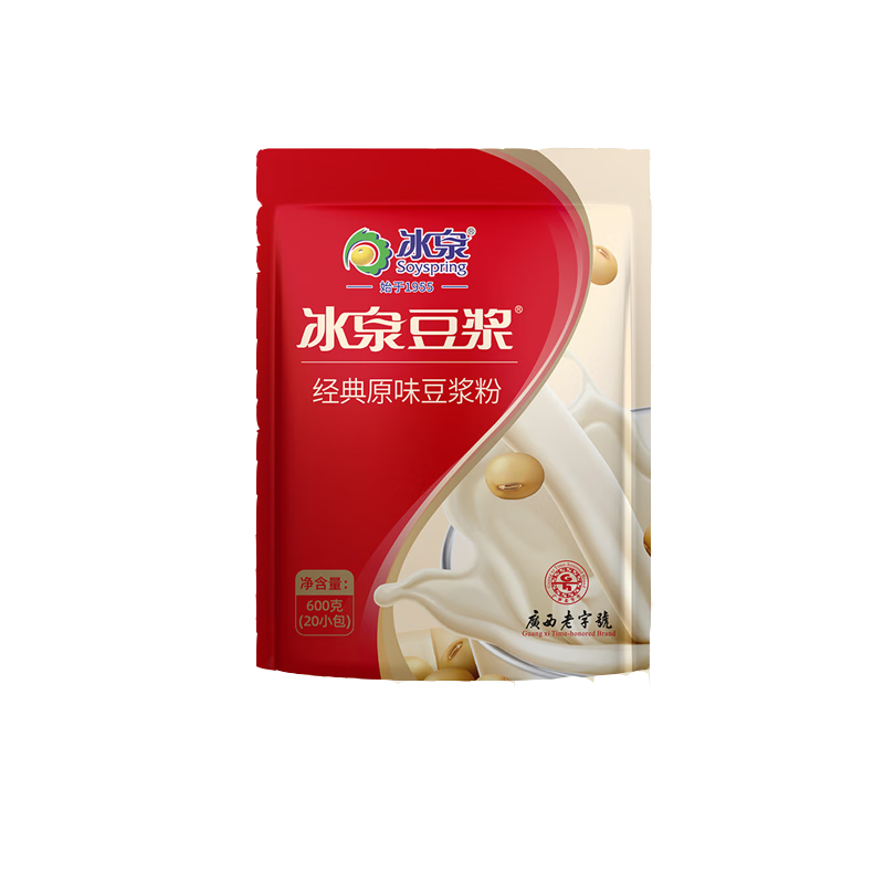 冰泉經(jīng)典原味豆?jié){粉600g沖泡速溶營養(yǎng)早餐豆?jié){粉獨(dú)立小包裝植物蛋白 經(jīng)典豆?jié){粉600g