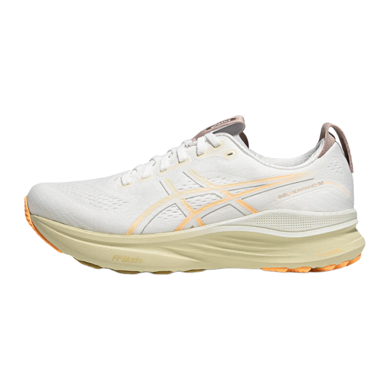 亚瑟士ASICS男子稳定支撑透气跑步鞋 GEL-KAYANO 32 白色/橙色 43.5