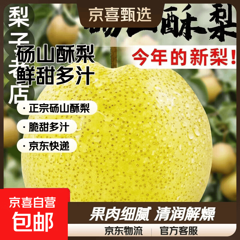 京喜加安徽砀山酥梨煲汤酥梨华臻新12 砀山酥梨 带箱3.5斤装150g+