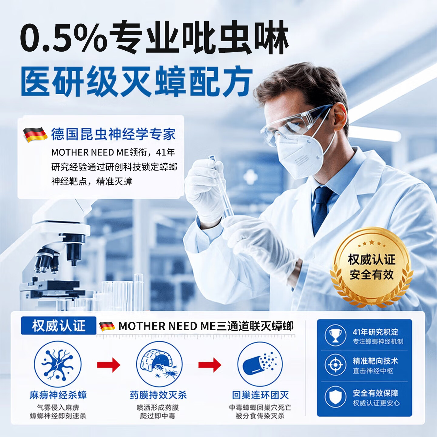 MOTHER NEED ME蟑螂药特效强力全窝端虫卵双杀吡虫啉杀虫剂家用室内厨房专用神器 三瓶 500ml/瓶【98% 用户首选】全屋灭杀 长效防护