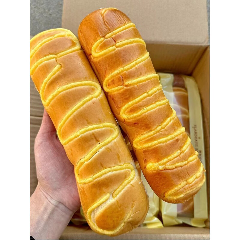 速缘乐糕点毛毛虫面包长条软面包草莓奶酪夹心面包手撕面5个