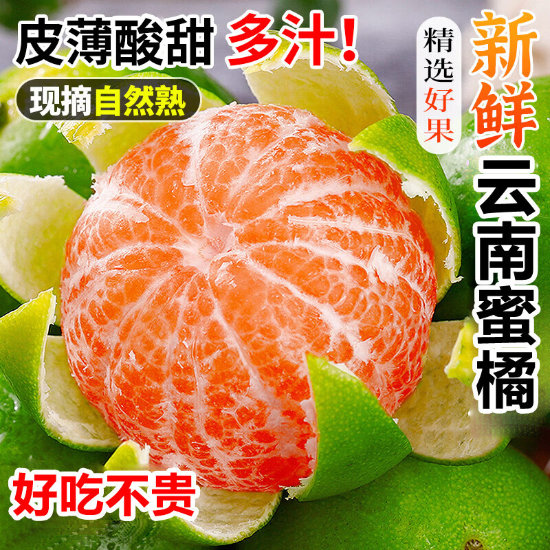 壹萌果蔬云南青皮蜜橘子桔子蜜桔当季新鲜水果青皮柑橘籽整箱发出 5斤老树果【单果65mm+】净重4.5斤
