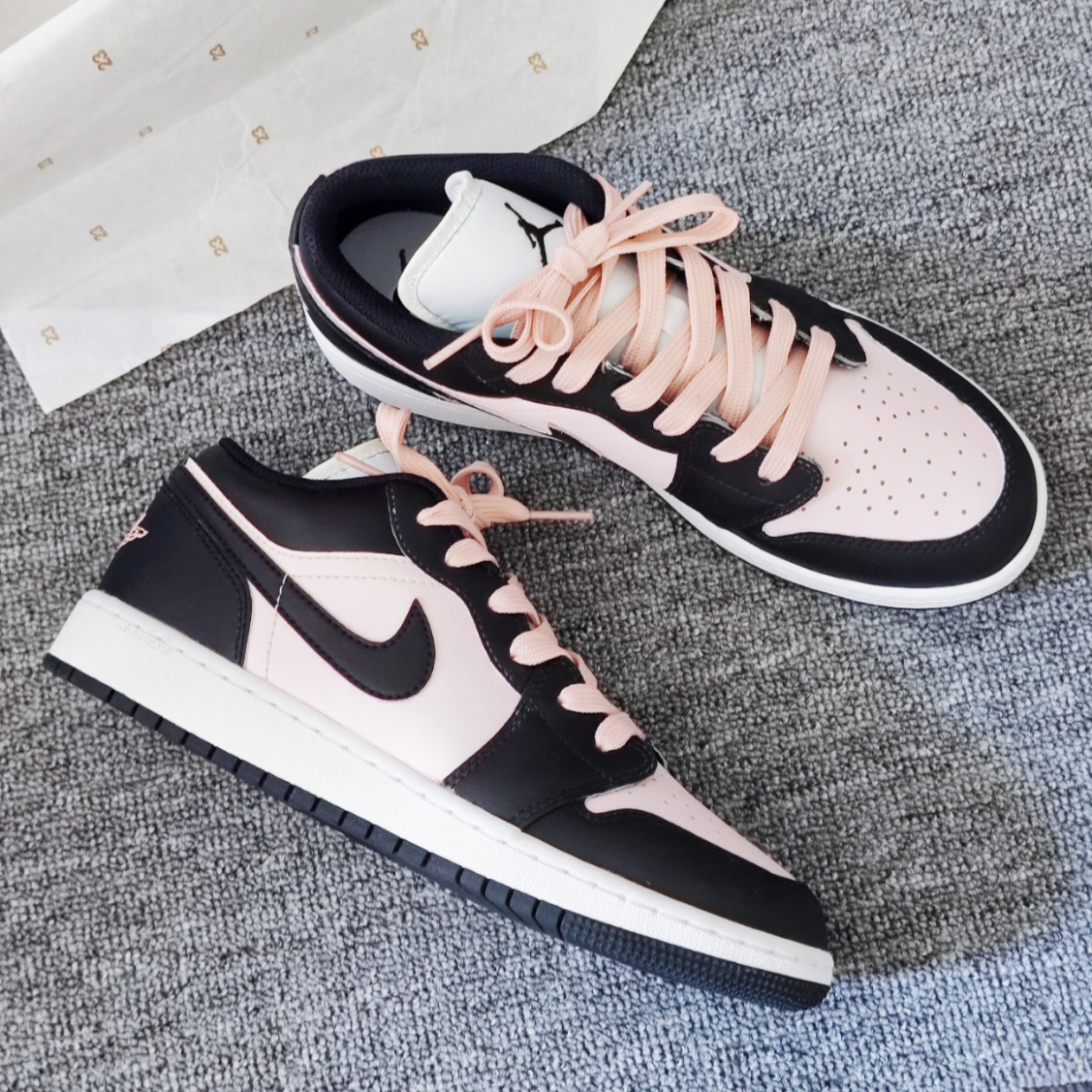 nike耐克aj1 黑白熊猫黑粉dunk女鞋粉色甜酷御姐风低帮百搭板鞋定制鞋