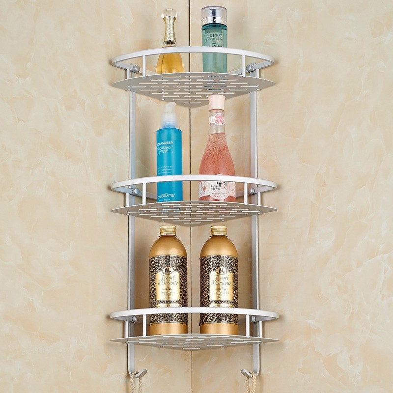 免打孔浴室置物架洗澡间三层三角形洗漱台放沐浴露架子卫生间用品