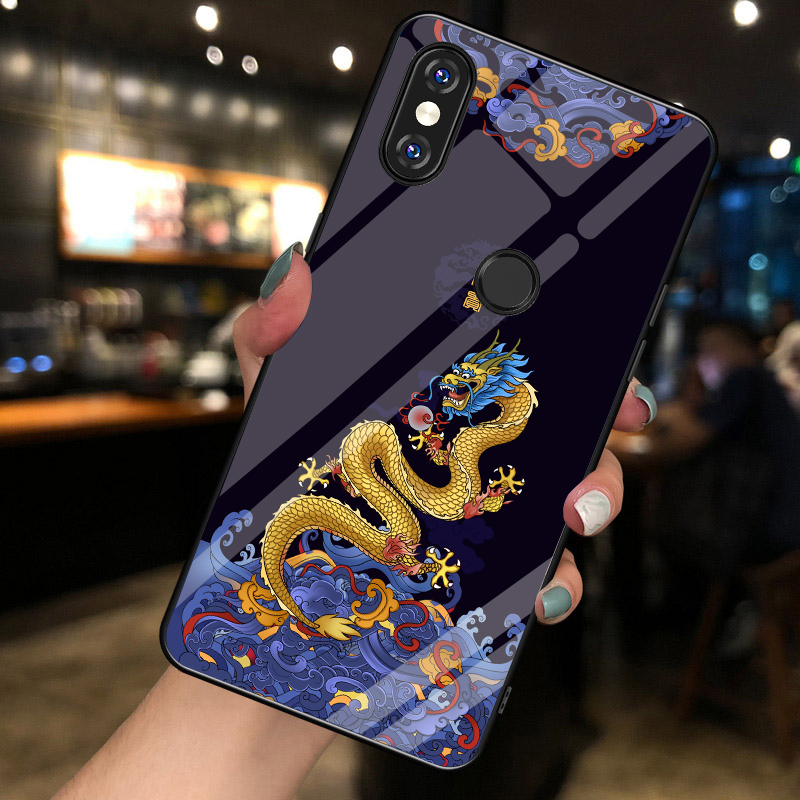 梦逸轩适用小米mix3玻璃壳mi mi×3手机壳全包软磨砂边防滑套男女网红